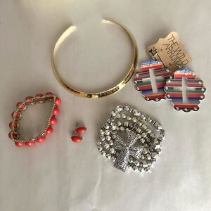 Costume Jewelry Bundle Choker Bracelets Earrings Western Mixed